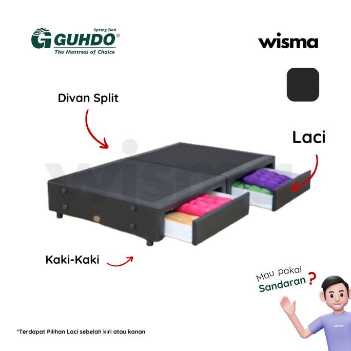 new Divan Laci / Base Drawer / Rangka Tempat Tidur Kasur Springbed Busa Guhdo [Tanpa Kasur] 90x200 1