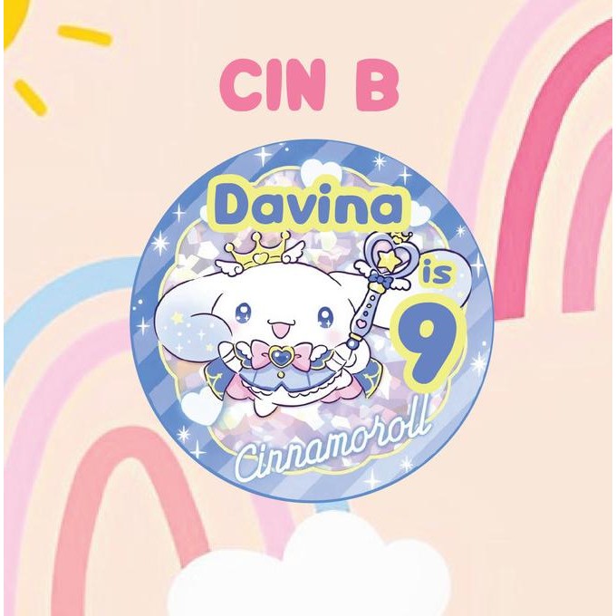 

ready label stiker cinnamo rainbow Ulang Tahun Anak stiker ultah murah