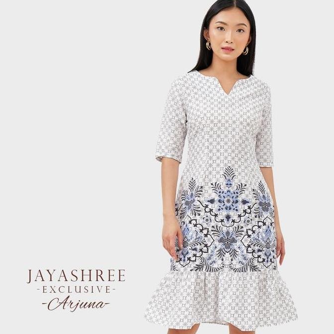 Promo JAYASHREE - Exclusive Arjuna Dress Wanita - Baju Tunik Casual Slim Wanita Batik Casual Panjang