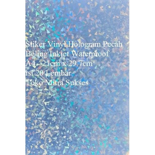 

ready Stiker Vinyl Hologram Pelangi Inkjet Waterproof A4 murah