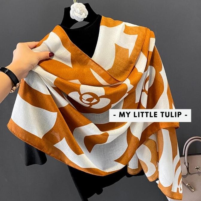 Siap Kirim Pashmina Cantik Jilbab / Hijab Motif / Scarf Lebar Besar Kerudung Cewe