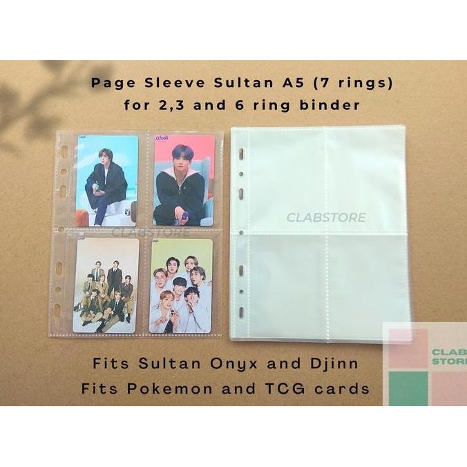 

tyS Sultan Page Sleeve A5 4P Two Sides Ring Binder Album for Pokemon, TCG, MTG, Kpop, Photocard and Sports Card