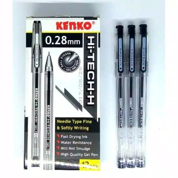 

tyS KENKO HITECH HI TECH 0.28 PULPEN PEN GEL - Hitam