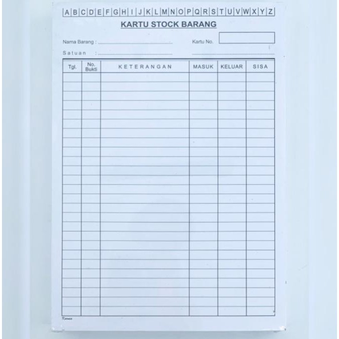 

tyS Kartu Stock Barang Kecil/ A5-Putih