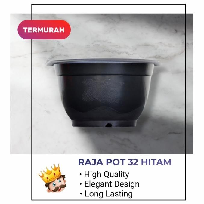 Pot Bunga Hitam 32cm | Pot Plastik Hitam 32cm | Pot Plastik Besar 32cm