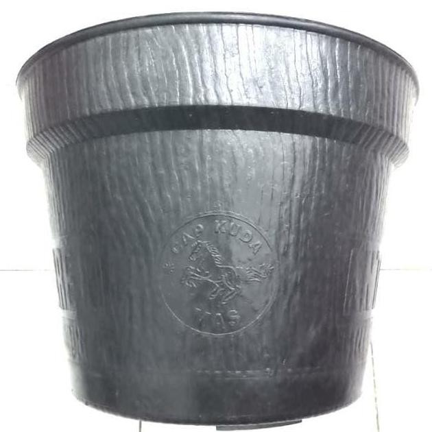 POT BUNGA KARET KUDA MAS 42 CM HITAM