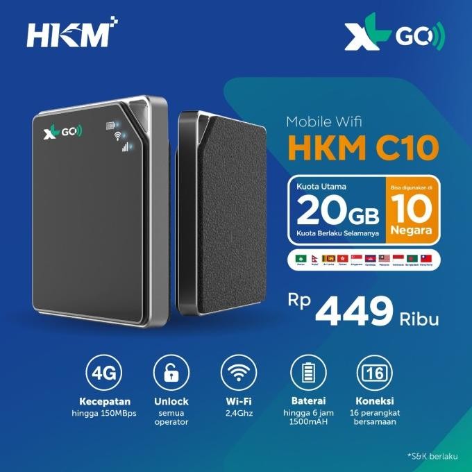 MIFI ROUTER HKM C10 Speed 4G LTE FREE TELKOMSEL - XL GO IZI (UNLOCK)