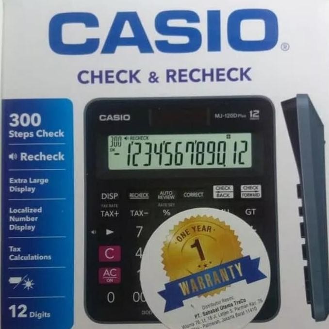 

tyS Kalkulator Casio MJ-120D PLUS CHECK & CORRECT / Calculator MJ120D