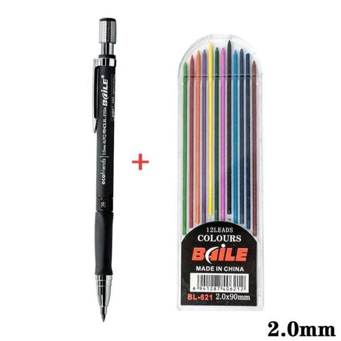 

tyS 2B Mechanical Pencil Pensil Mekanik 2B 2mm Isi 12 Refill