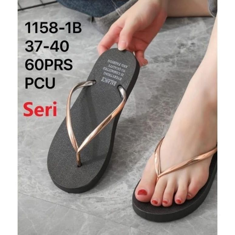 Sandal Jepit Wanita Tali Emas Sunbody / Sandal Wanita Jepit Karet Import