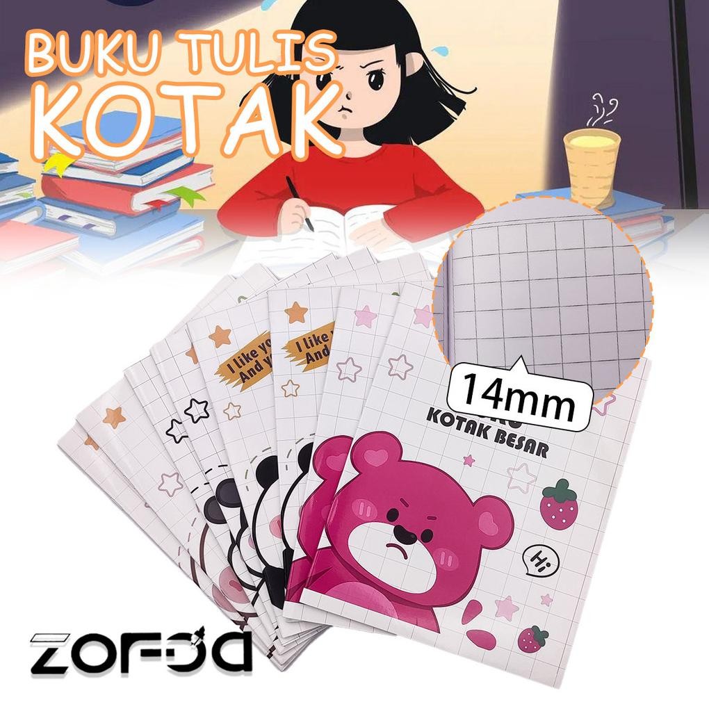 

Premium 14*14Mm Buku Tulis Kotak Besar / 38 Lembar Buku Latihan / Grid Diary Book / Buku Catatan Lucu Untuk Belajar Perlengkapan Kantor High Quality