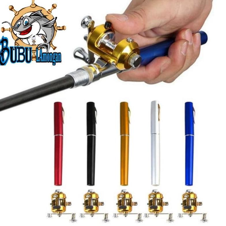 terlaris joran pena/1 set joran mini dan rell/mini pen fishing murah