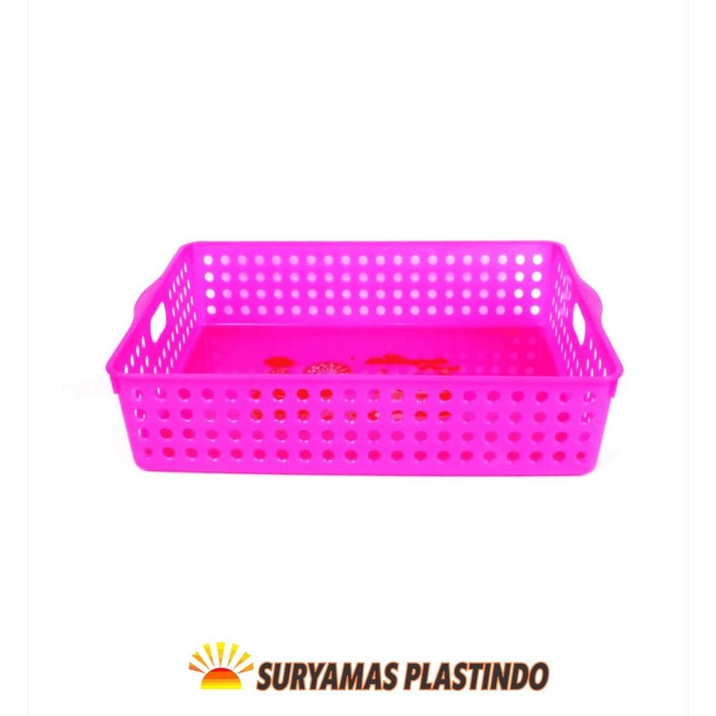 Keranjang Buah Sayur Plastik Persegi Kecil Serbaguna A3 Limited