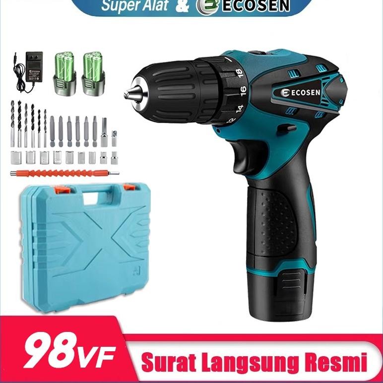 ready !!! Super Alat Mesin Bor Tangan 98V Cordless Drill Battery Bor Baterai Bor Listrik Bor Tanpa k