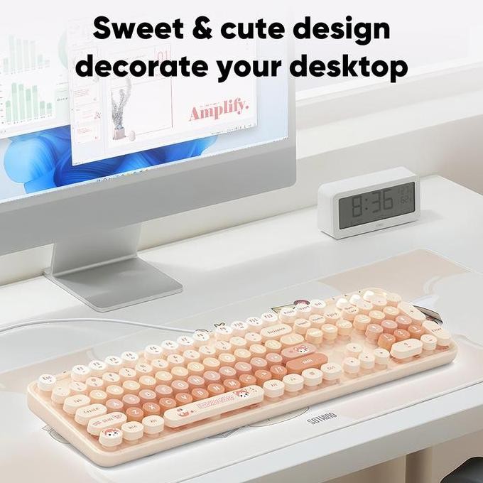 Mofii Wired Keyboard Untuk Windows Mac Sweet Bear New Stok