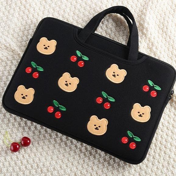 Tas Tablet Jinjing 10 11 12 13 13.3 14 15 15.6 Inci Sleeve Sarung Laptop Resleting Warna Hitam Gamba