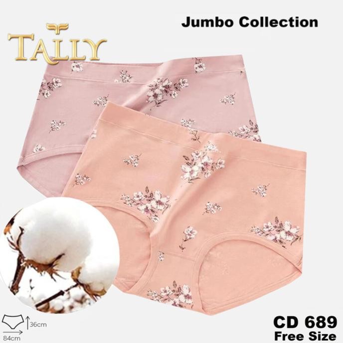 Murah TALLY Celana Dalam Wanita JUMBO / BIG SIZE Katun Fit To XXXXL CD 689 Non COD