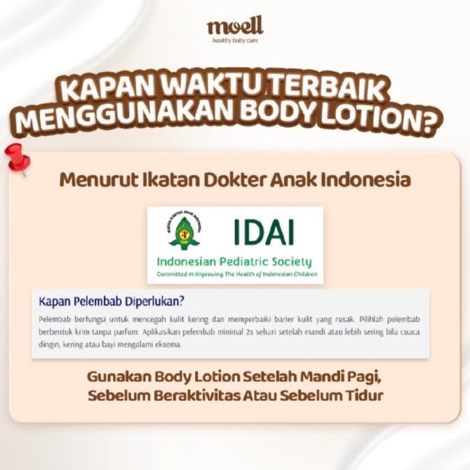Moell Body Lotion Bayi | Moist Skin Everytime | Natural Organik KS