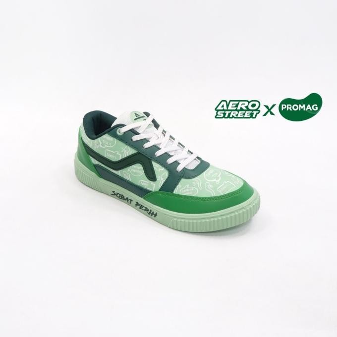 Terlaris Aerostreet X Promaag Mint Hijau Tua - Sepatu Sneakers Promag Aero
