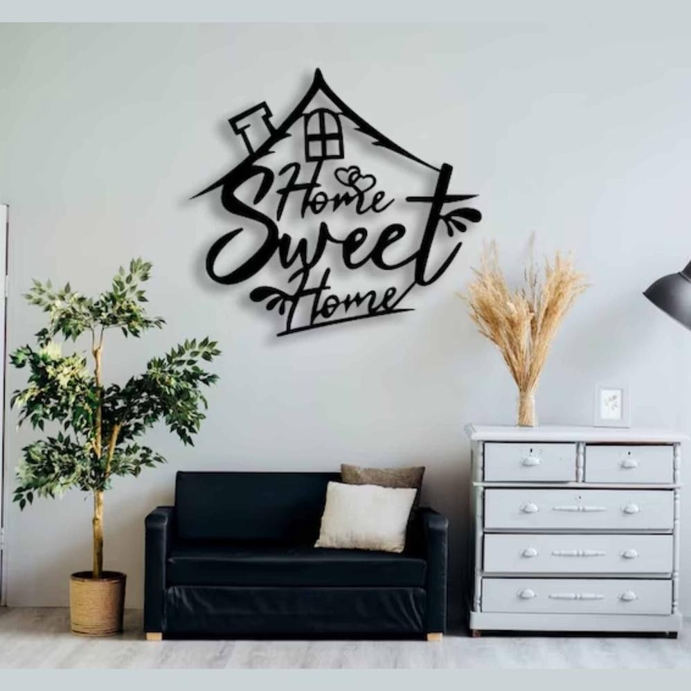 TERMURAH KREASI KAYU (3D ) (40x40cm) Hiasan dinding Home - Spesial Decor HOME timbul Tulisan home sw