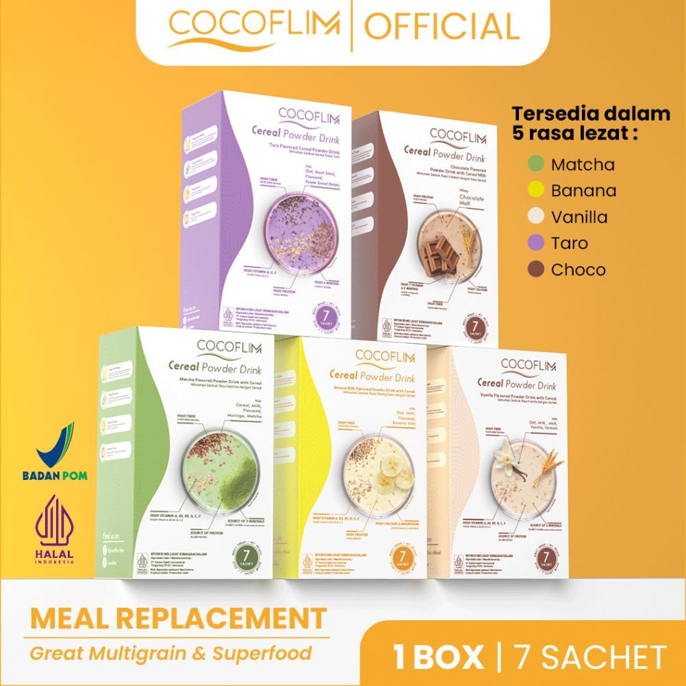 

READY STOK Cocoflim Meal Replacement 1 Box Multigrain Sarapan Kenyang Menyenangkan Siap kirim