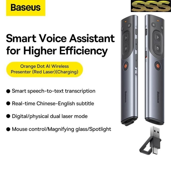Laser Pointer Baseus Spotlight Ai Wireless Presenter Laser Pointer Digital Untuk Tv Led Air Mouse Ne