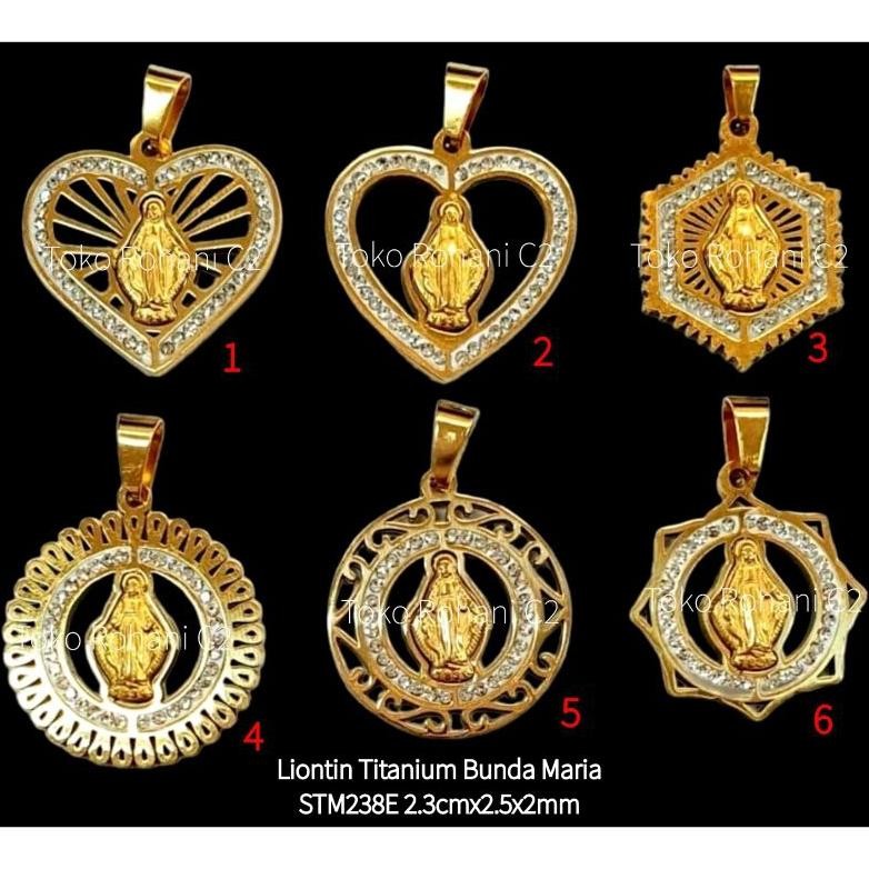 Koe-1116 Liontin Titanium Maria Stm238 1.5Cmx2.4Cmx2Mm - Liontin Maria - Liontin Bunda Maria - Liont