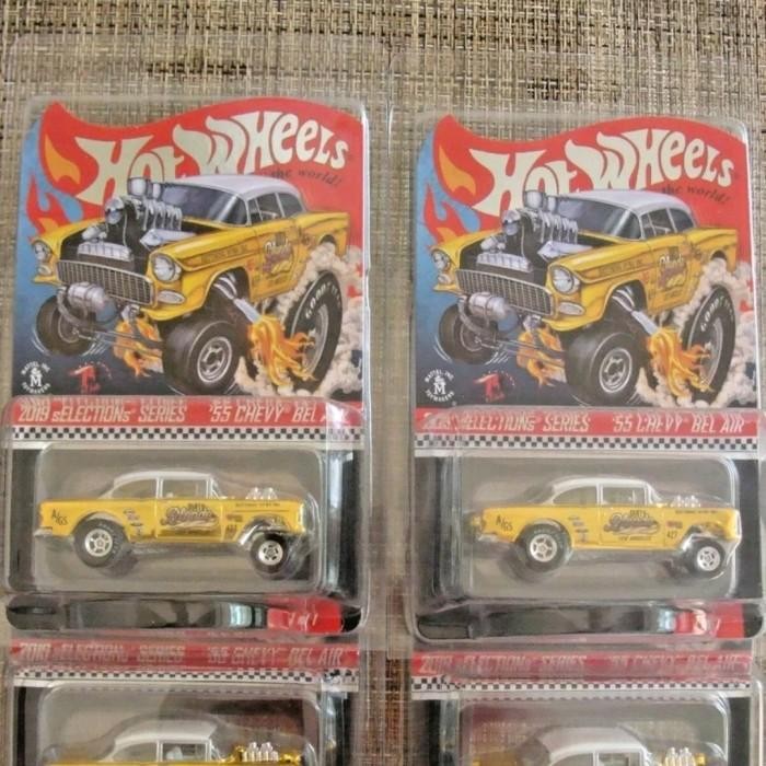 Hot Wheels Rlc 55 Chevy Bel Air Gasser Dirty Blonde Gold Selections Original Dan Terpercaya