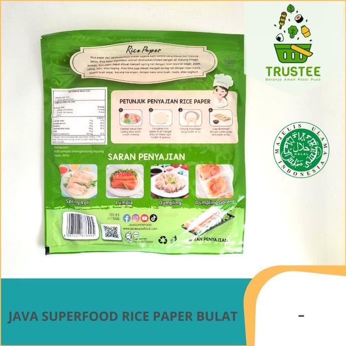 

QIG-1722 ZX41 Java Super Food Rice Paper / Kulit Lumpia Bulat 10 Lembar HALAL 100gr Sale Premium