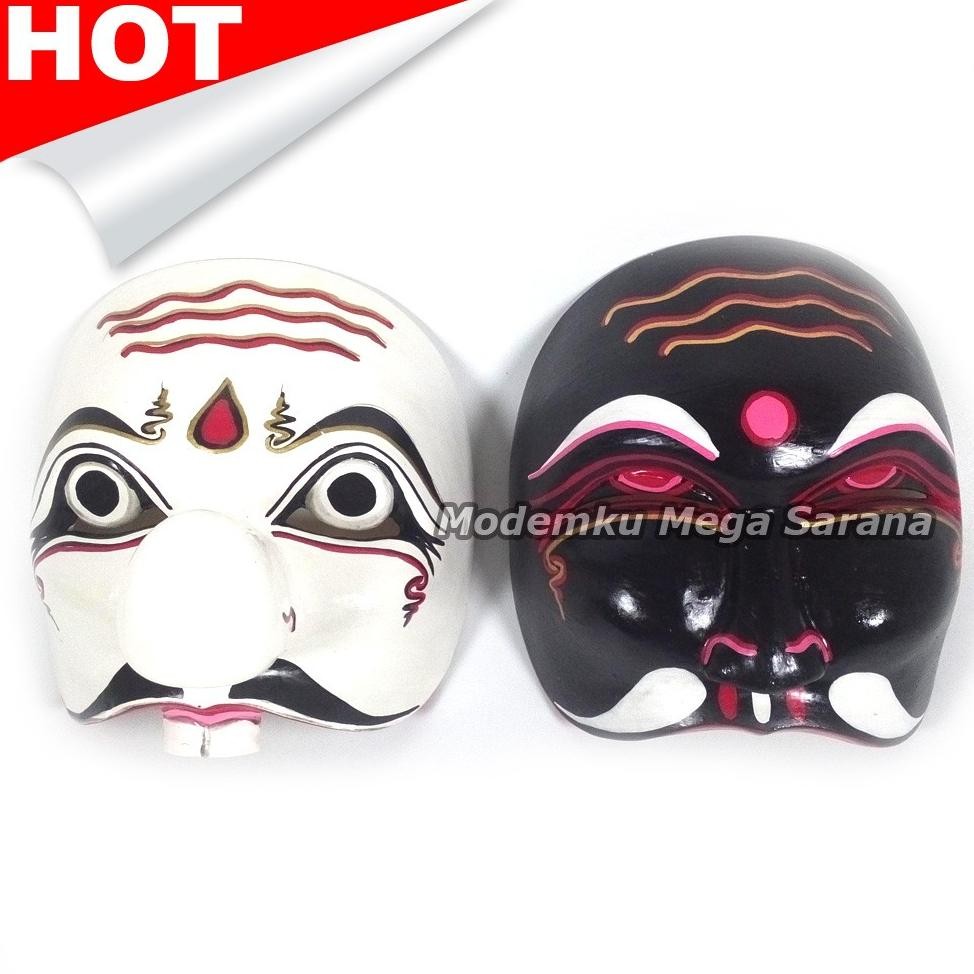 Ex45 1 Sett Topeng Kayu Penthul Tembem 15X9X15 Cm