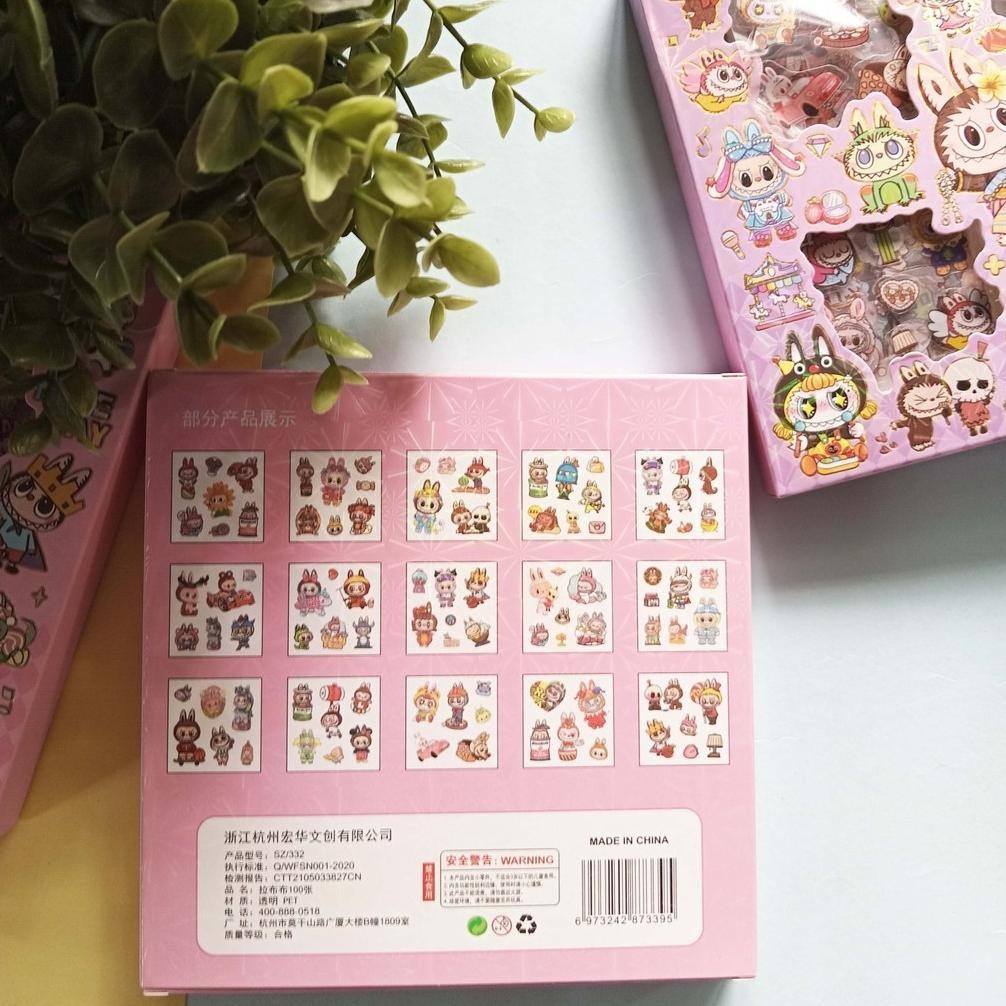 

GB29 gd-8 Labubu Sticker Box Isi 100 - Stiker Anti Air Labubu 100 Lembar Murah Berkualitas Murah Viral