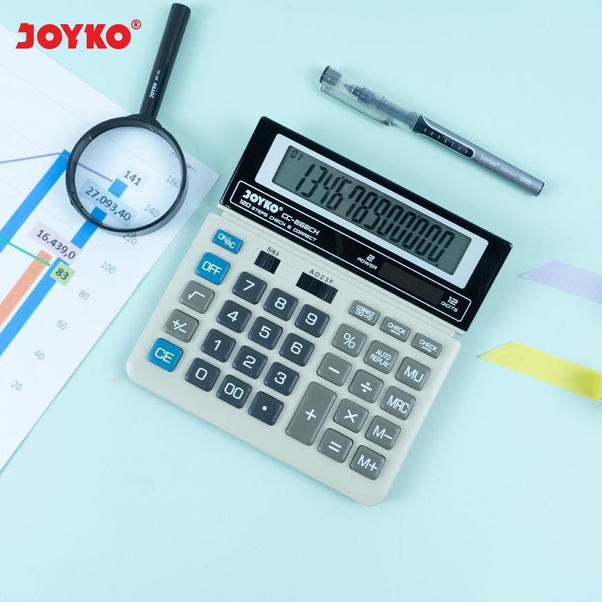 

UFO-2025 uk-12 JOYKO CALCULATOR/KALKULATOR CC-868CH 12 DIGITS CHECK CORRECT AUTO REPLAY Terlaris Terlaris