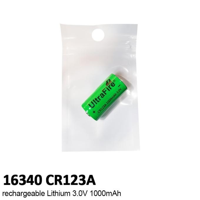 Terlaris Baterai Rechargeable Lithium Ultrafire 16340 Cr123A 3.0V 1000 Mah