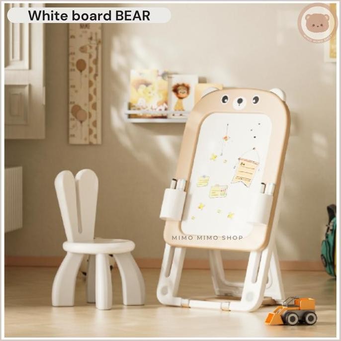 

TERMURAH - SET PAPAN TULIS ANAK MAGNETIC BEAR DAN KURSI WHITEBOARD ERASABLE Game Hadiah