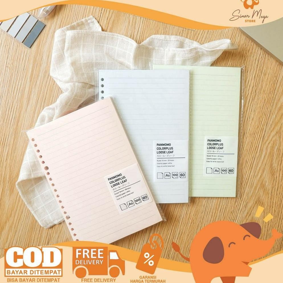 

KT78 hg-24 Panmomo Colorplus Loose Leaf Binder Paper A5 & B5 100gsm / Refill Binder Loose Leaf Ukuran A5 B5 Warna Warni Terlaris Hemat
