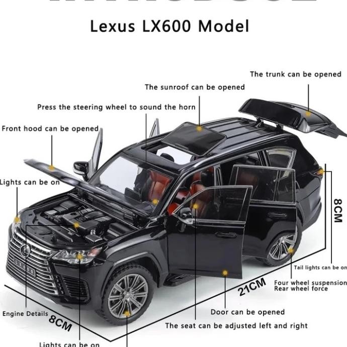 baru  Diecast Lexus LX600 LX 600 Miniatur Mobil Mainan Koleksi Skala 1:24 murah