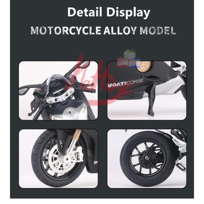 baru  Diecast Huayi Ducati Panigale V4S 1/12 Alloy model motor balap Ducati murah