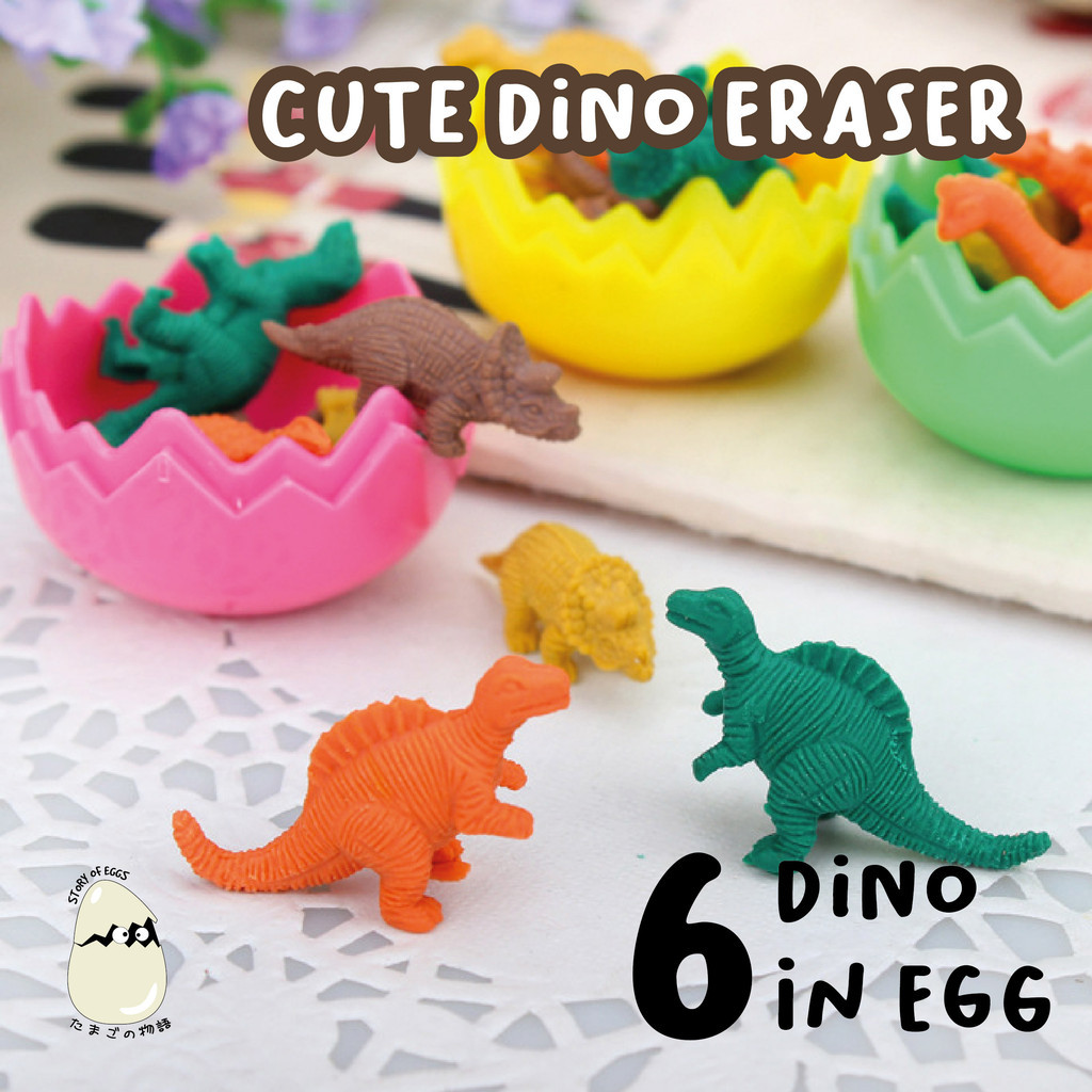 

Dino Egg Eraser Penghapus Natal Telur Bersih Penghapus aesthetic Hapusan Penghapus Korea Japan Lucu