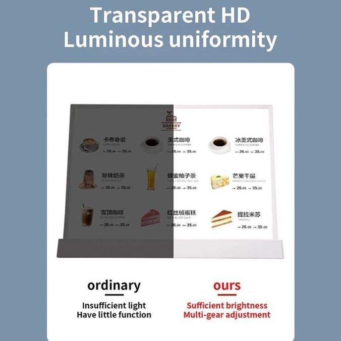 new  Stand Menu Led Lampu Menu Board Akrilik Display Led Menu Display murah