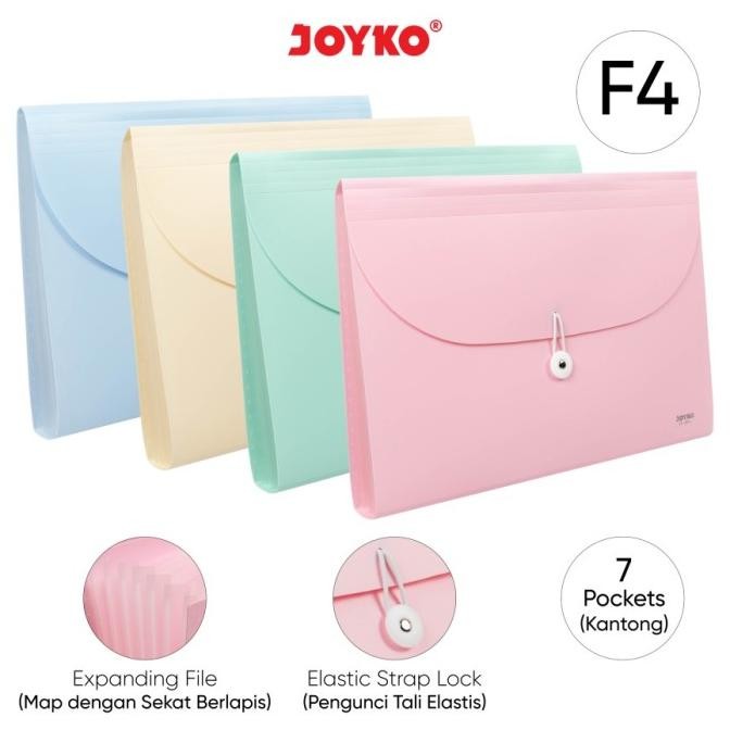 

new !!! Expanding File Map Harmonika JOYKO EF-8F4 Pastel Color 7 Pocket murah