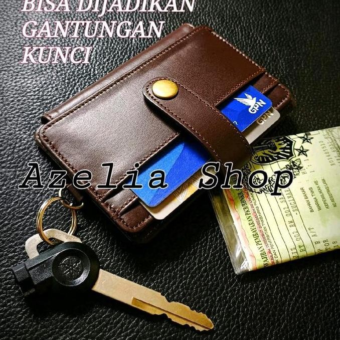 

new !!! Original Leather-Dompet Kartu Id Card Holder/Lanyard Kulit Sapi Asli Premium-Name Tag Tali murah