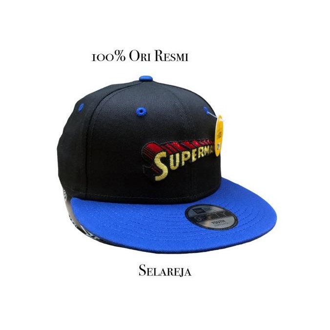Topi Anak New Era Kids 9Fifty Superman Black/Blue Snapback 100% Ori