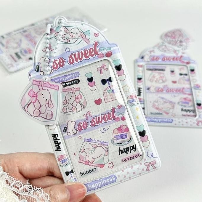 

new !!! CAHOL Photocard Holder Idol Photo Sleeves PVC Cute Cat Puppy FREE GANTUNGAN KUNCI murah