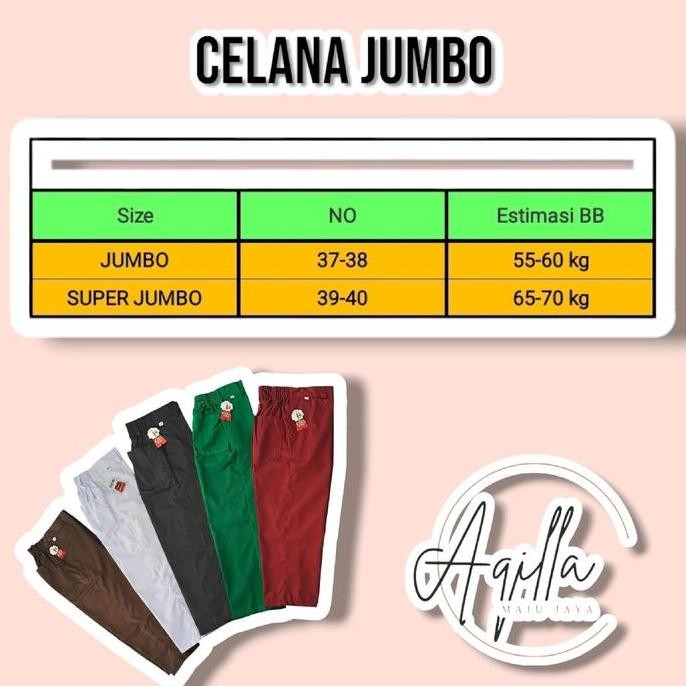 CELANA SERAGAM SEKOLAH PANJANG ANAK SD  UKURAN JUMBO BIG SIZE