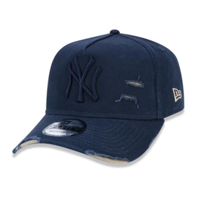 topi New Era cotton damage navy