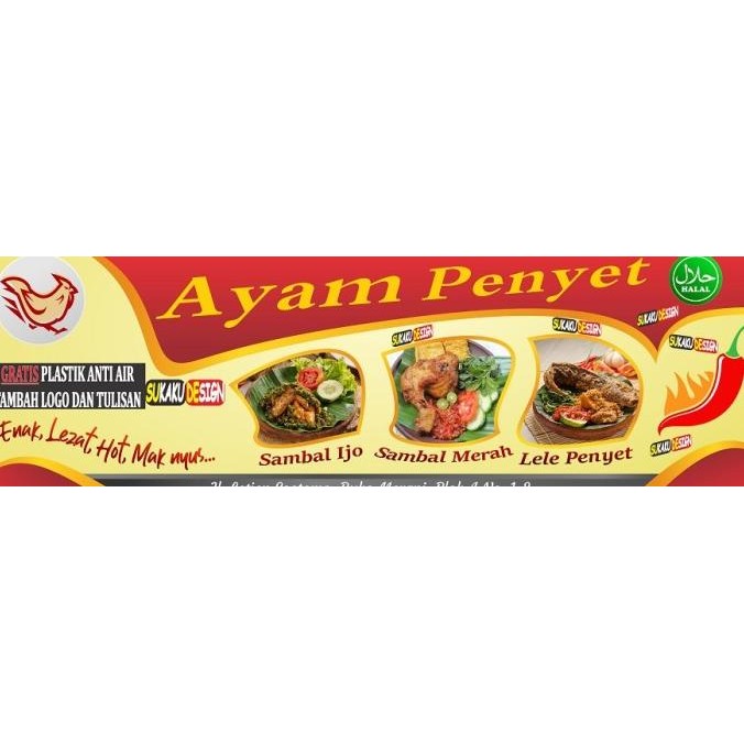 ready  SPANDUK / BANNER USAHA Ayam Penyet murah