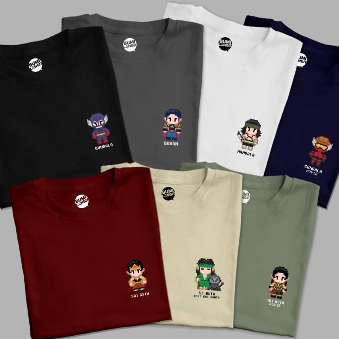 new  Kaos superhero bumilangit x pixelo [Official License] - tshirt pahlawan gundala, sri asih, goda