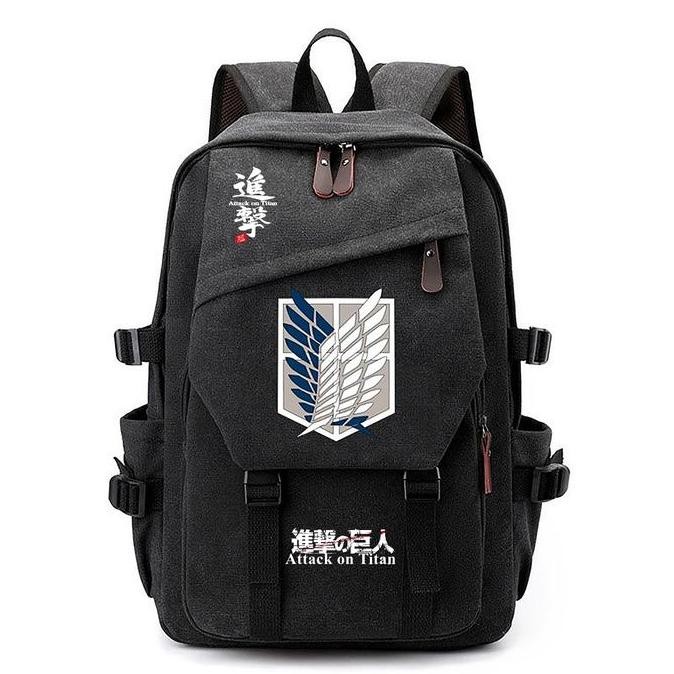 Promo Polofelix Tas Ransel Backpack Canvas Anime Logo Attack On Titan Terbaru Murah Muat Laptop Up T