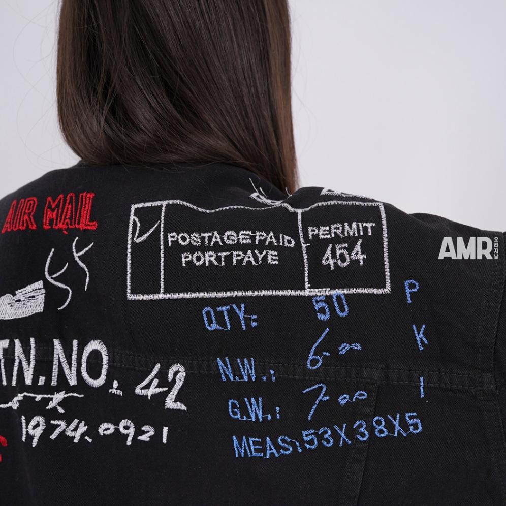 SFS AMR ORIGINAL -  BLACK BARCODE 5201 - JACKET JEANS OVERSIZE  TOXIC