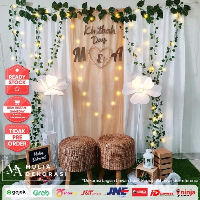 ready  Dekorasi Lamaran Tunangan Backdrop Nikahan PhotoBooth Paket Mulia RR murah